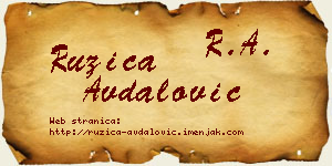 Ružica Avdalović vizit kartica
